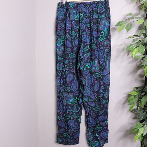 Vintage 1980's High Waist Paisley Tapered Leg Pants - Picture 5 of 10
